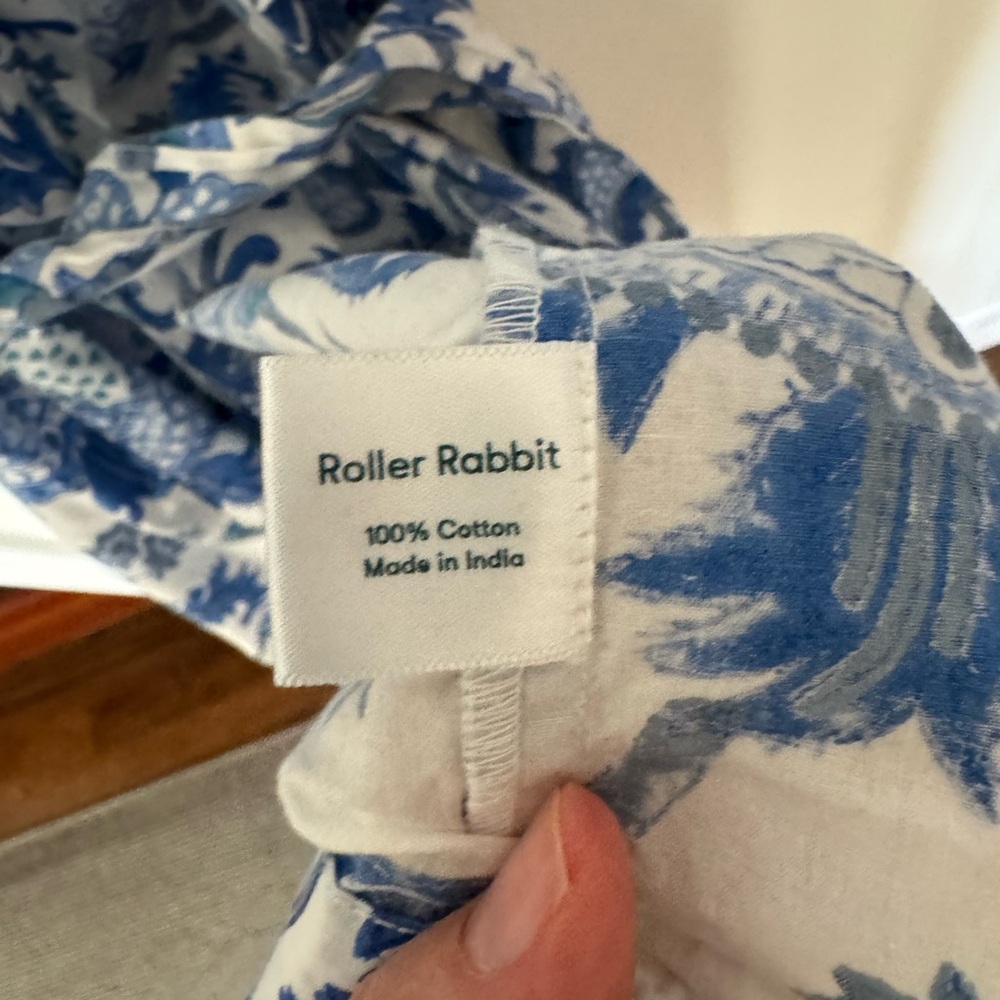 Roller Rabbit Blue & White Floral Amanda Robe/Kimono - Picture 3 of 4